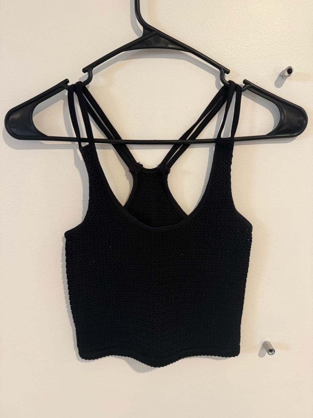 FP Movement by Free People Black Cropped Textured Tank